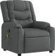 vidaXL Rozkładany fotel masujący, ciemnoszary, obity tkaniną 3