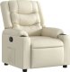 vidaXL Fotel rozkładany, kremowy, sztuczną skórą 2