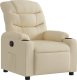 vidaXL Fotel rozkładany, kremowy, obity tkaniną 1