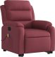 vidaXL vidaXL Podnoszony fotel masujący, rozkładany, bordowy, obity tkaniną 4
