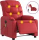 vidaXL Rozkładany fotel masujący, elektryczny, czerwony, ekoskóra 1