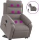 vidaXL Podnoszony fotel masujący, elektryczny, rozkładany, kolor taupe 2