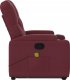 vidaXL Podnoszony fotel masujący, rozkładany, bordowy, obity tkaniną 9