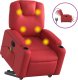 vidaXL Rozkładany fotel pionizujący z masażem, elektryczny, czerwony 2