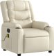 vidaXL Rozkładany fotel masujący, elektryczny, kremowy, sztuczna skóra 3