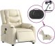 vidaXL Rozkładany fotel masujący, elektryczny, kremowy, sztuczna skóra 5
