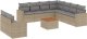 vidaXL 10-częściowy zestaw mebli ogrodowych z poduszkami, beżowy, polirattan 2