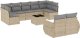 vidaXL 10-częściowy zestaw mebli ogrodowych z poduszkami, beżowy, polirattan 2