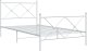 vidaXL vidaXL Metalowa rama łóżka z wezgłowiem i zanóżkiem, biała, 100x200 cm 2