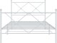 vidaXL vidaXL Metalowa rama łóżka z wezgłowiem i zanóżkiem, biała, 100x200 cm 4