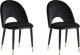 Beliani Zestaw 2 krzeseł do jadalni welurowy czarny MAGALIA 1
