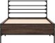 vidaXL vidaXL Rama łóżka, brązowy dąb, 75x190 cm, materiał drewnopochodny 4