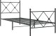vidaXL vidaXL Metalowa rama łóżka z wezgłowiem i zanóżkiem, czarna, 75x190 cm 2