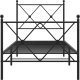 vidaXL vidaXL Metalowa rama łóżka z wezgłowiem i zanóżkiem, czarna, 75x190 cm 4