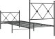 vidaXL vidaXL Metalowa rama łóżka z wezgłowiem i zanóżkiem, czarna, 75x190 cm 6