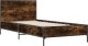vidaXL vidaXL Rama łóżka, przydymiony dąb, 75x190 cm, materiał drewnopochodny 2