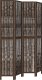 vidaXL Parawan pokojowy, 4-panelowy, ciemny brąz, lite drewno paulowni 2