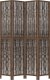 vidaXL Parawan pokojowy, 4-panelowy, ciemny brąz, lite drewno paulowni 4