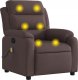 vidaXL Rozkładany fotel masujący, ciemnobrązowy, obity tkaniną 2
