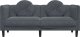 vidaXL Sofa 2-osobowa z poduszkami, ciemnoszara, aksamit 4