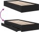 vidaXL vidaXL Rama łóżka z szufladami, czarna, 75x190 cm 7