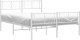 vidaXL Metalowa rama łóżka z wezgłowiem i zanóżkiem, biała, 150x200 cm 3