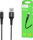 Kabel USB Denmen USB-A - Lightning 1 m Czarny (35219) 1