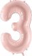 PartyDeco Balon foliowy 3 jasny różowy 72cm 2