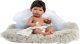 Llorens Llorens 73803 Lalka winylowa bobas 40 cm Nico z szarą, miękką podusią i niebieską pieluszką przytulanką dou dou 2