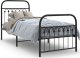 vidaXL vidaXL Metalowa rama łóżka z wezgłowiem i zanóżkiem, czarna, 75x190 cm 2