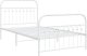 vidaXL vidaXL Metalowa rama łóżka z wezgłowiem i zanóżkiem, biała, 100x200 cm 3