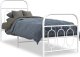 vidaXL vidaXL Metalowa rama łóżka z wezgłowiem i zanóżkiem, biała, 75x190 cm 2