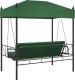 vidaXL vidaXL Huśtawka ogrodowa z baldachimem, zielona, stal 7