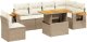 vidaXL vidaXL 7-cz. zestaw wypoczynkowy do ogrodu, z poduszkami, beżowy 2