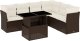 vidaXL 7-cz. zestaw wypoczynkowy do ogrodu, z poduszkami, brązowy 2