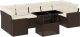 vidaXL 8-cz. zestaw wypoczynkowy do ogrodu, z poduszkami, brązowy 2