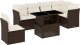 vidaXL 7-cz. zestaw wypoczynkowy do ogrodu, z poduszkami, brązowy 2