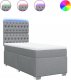 vidaXL vidaXL Łóżko kontynentalne z materacem, jasnoszare, tkanina, 80x200 cm 2