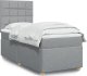 vidaXL Łóżko kontynentalne z materacem, jasnoszare, tkanina, 80x200 cm 1