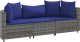 vidaXL vidaXL 3-częściowa sofa do ogrodu, z poduszkami, szara, polirattanowa 2