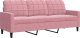 vidaXL Sofa 3-osobowa, różowa, 180 cm, obita aksamitem 2