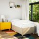 vidaXL vidaXL Rama łóżka, kremowa, 90x190 cm, obita tkaniną 1
