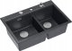 Zlewozmywak GraniteQ MARC 120 WORKSTATION zlewozmywak 2-komorowy 760*500*235 mm black diamond + syfon push to open + dozownik stal szcz.+ wkładka ociekowa+ Qmata 8