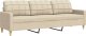 vidaXL vidaXL 3-osobowa sofa, kremowa, 210 cm, tapicerowana tkaniną 2