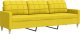 vidaXL vidaXL Sofa 3-osobowa, jasnożółta, 210 cm, tapicerowana tkaniną 2