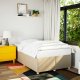 vidaXL Rama łóżka, kremowa, 120x190 cm, obita tkaniną 1