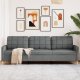 vidaXL vidaXL Sofa 3-osobowa, ciemnoszara, 210 cm, tapicerowana tkaniną 1