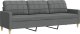 vidaXL vidaXL Sofa 3-osobowa, ciemnoszara, 210 cm, tapicerowana tkaniną 2