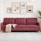 vidaXL vidaXL Sofa 3-osobowa, winna czerwień, 210 cm,tapicerowana tkaniną 1
