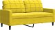 vidaXL Sofa 2-osobowa, żółta, 140 cm, tapicerowana aksamitem 2
